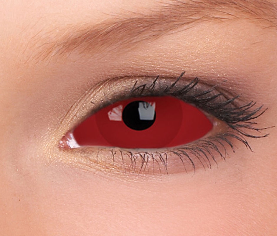 Склеры глаз линзы. Линзы в сеточку красные.