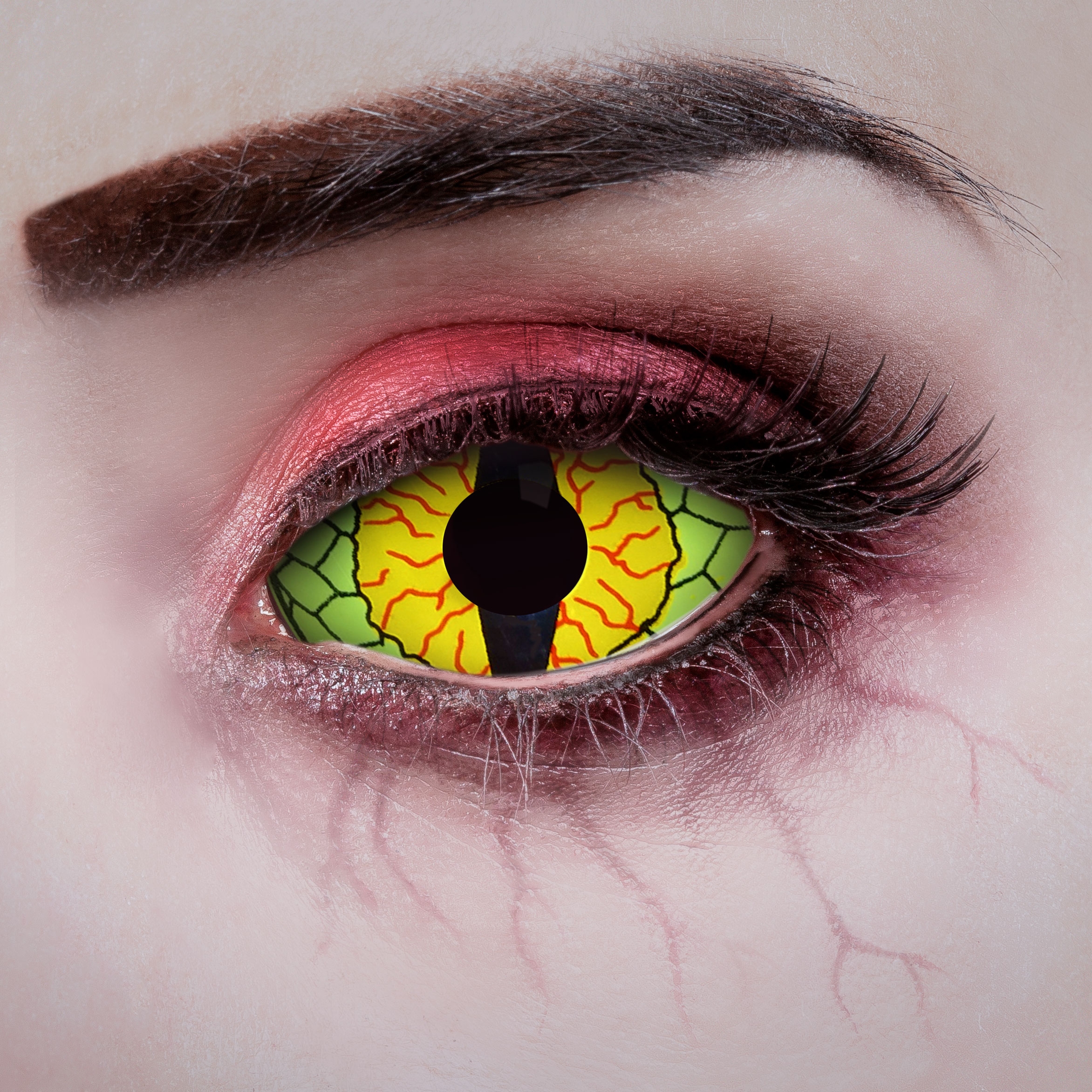 Sclera Eye Funlenzen 22mm, groen/geel, jaarlenzen